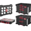 Milwaukee Packout™ sæt bilpakke 2 m/monteringsplade, 2 kufferter og organizer