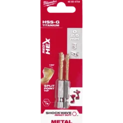 Milwaukee Red Hex shockwave™ HSS-Tin metalbor 2,5 mm