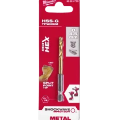 Milwaukee Red Hex shockwave™ HSS-Tin metalbor 4,5 mm