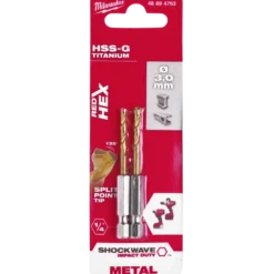 Milwaukee Red Hex shockwave™ HSS-Tin metalbor 3 mm