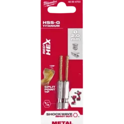 Milwaukee Red Hex shockwave™ HSS-Tin metalbor 2 mm