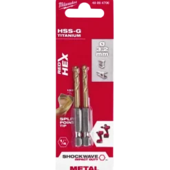 Milwaukee Red Hex shockwave™ HSS-Tin metalbor 3,2 mm