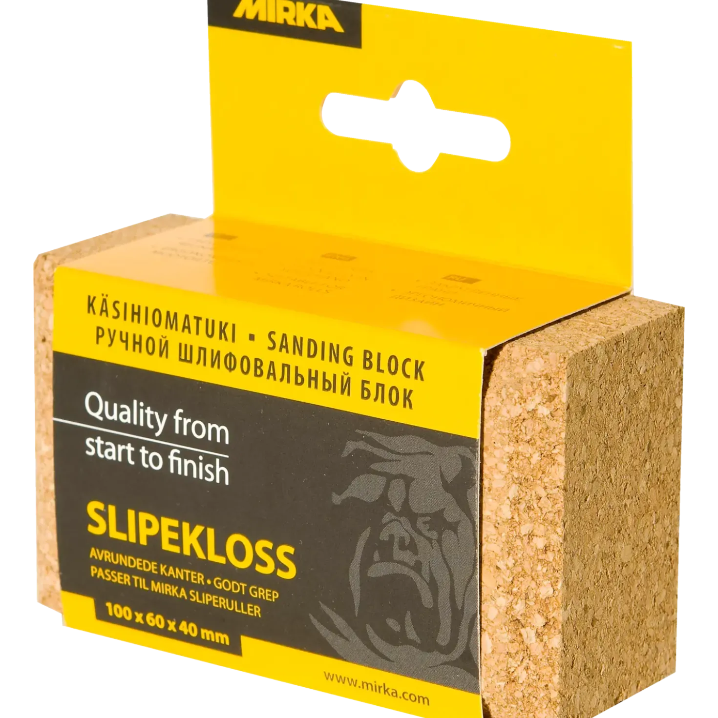 Mirka slibeklods kork 60x100x40 mm