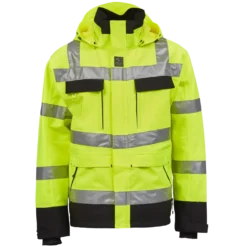 Ocean Åbo Stretch vandtæt arbejdsjakke herre hi-vis gul/sort str. M