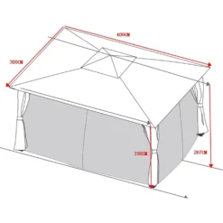 Outfit pavilion 3x4 m sort/grå