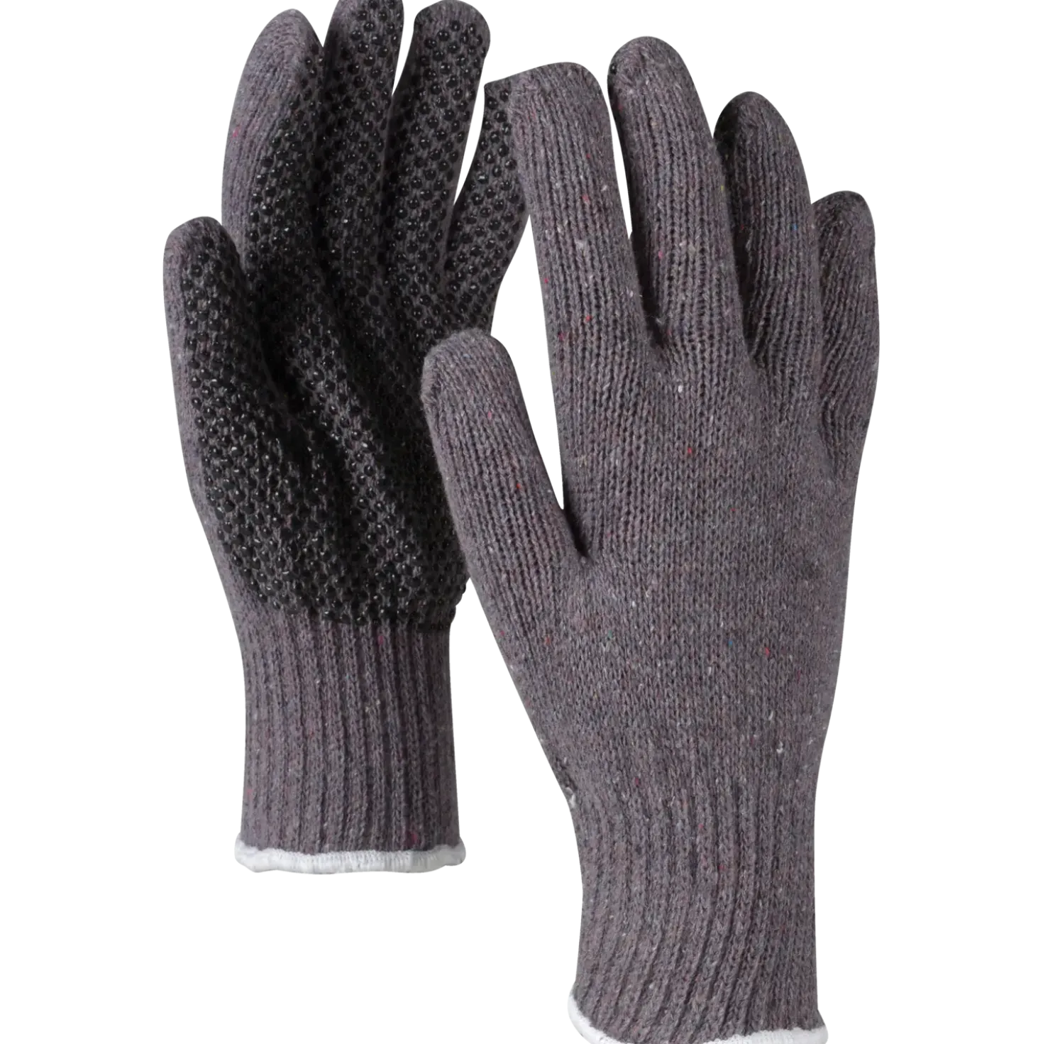 OX-ON 13300 Knitted Comfort grå handske m/sorte dotter str. CE10