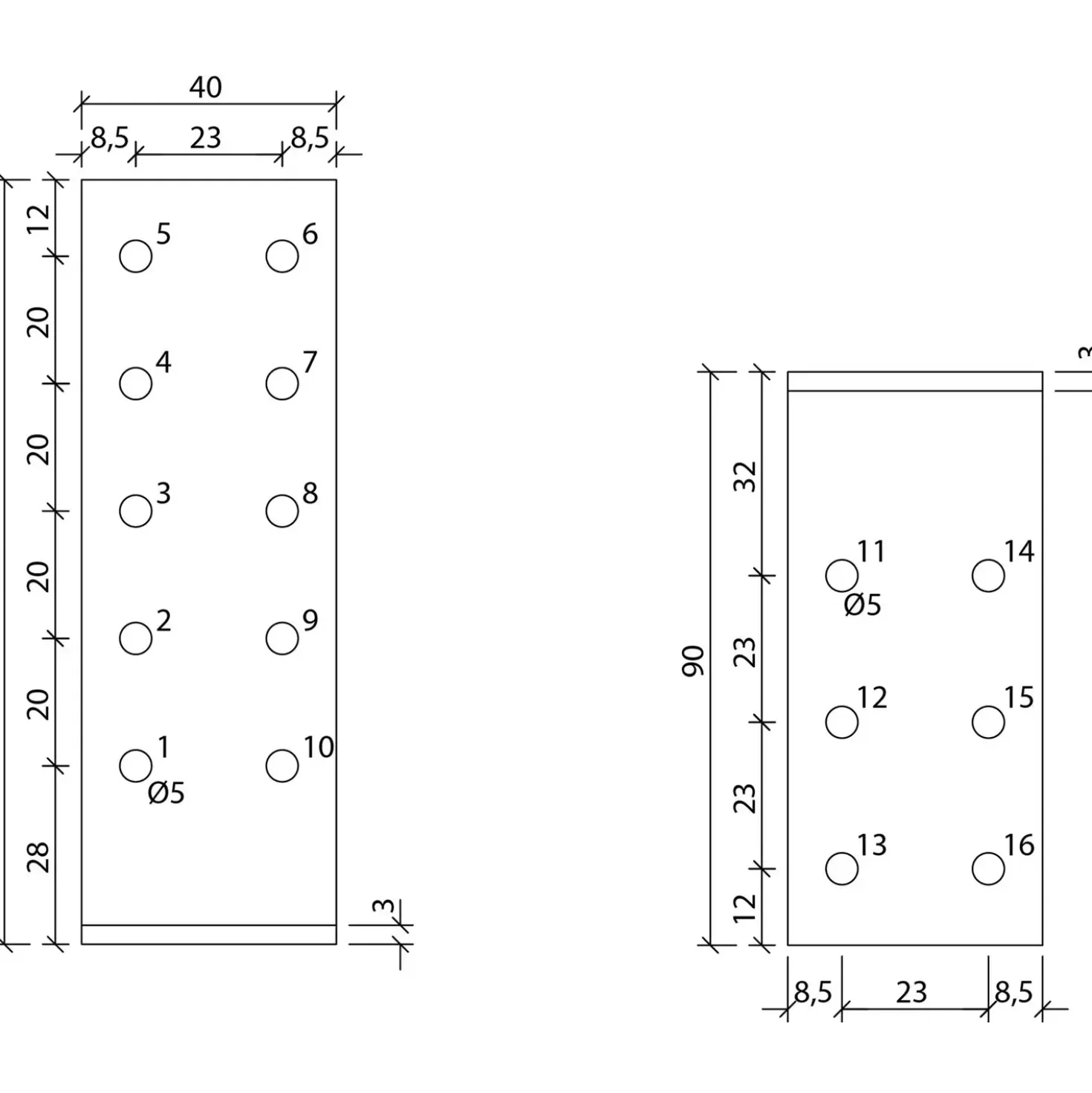 Paslode vinkelbeslag Type-1 40x90x3x120 mm