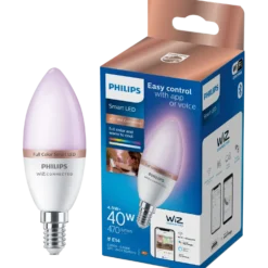 Philips Smart WiZ color LED pære E14 4,3W kerte mat