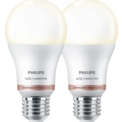 Philips Smart WiZ white LED pærer E27 8,5W standard mat 2 stk