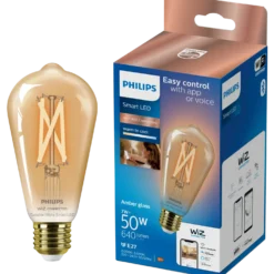 Philips Smart WiZ white LED pære E27 6,7W edison guld