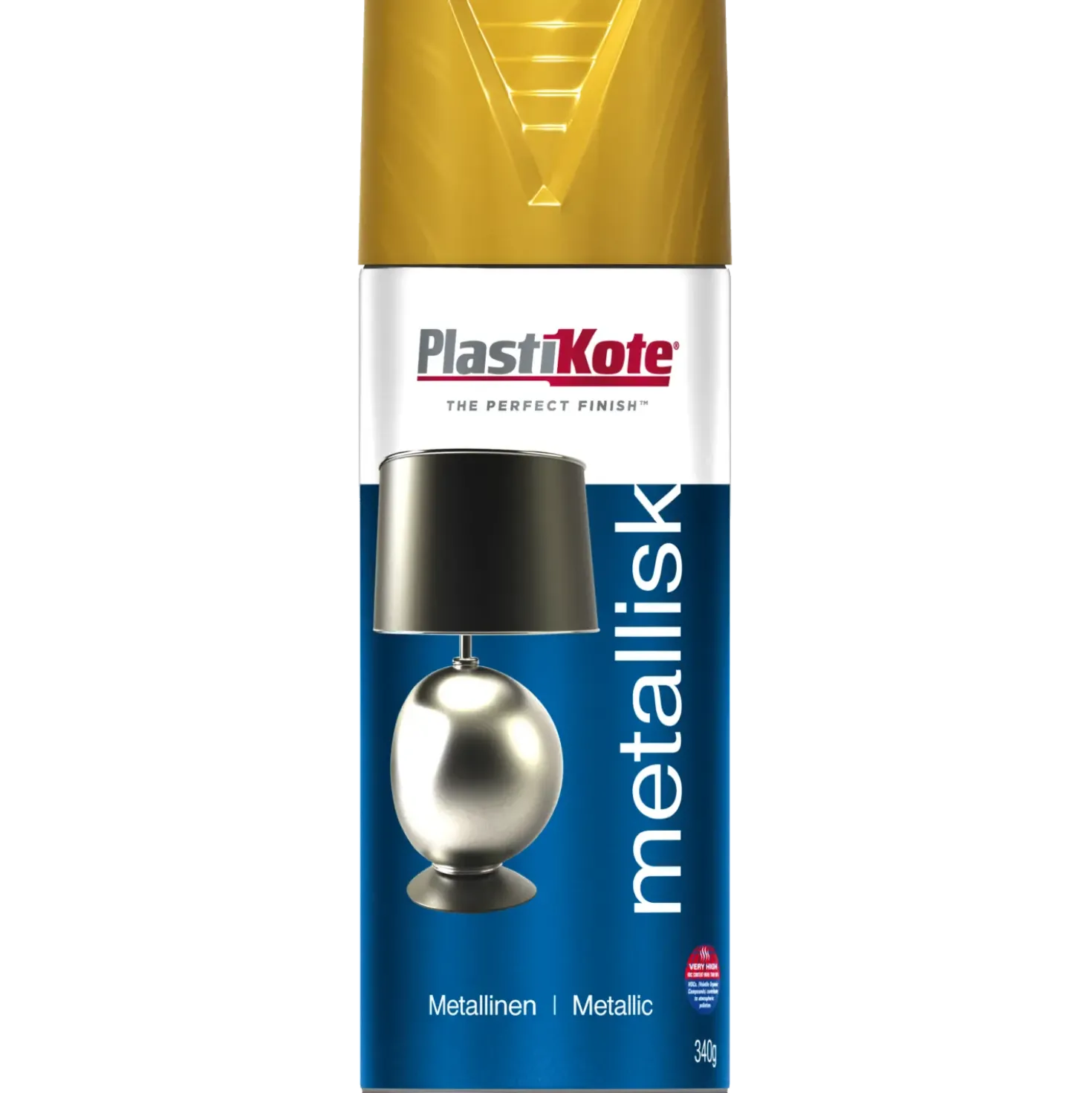 Plasti-kote metal 452 spraymaling guld 400 ml