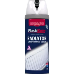 Plasti-kote radiator twist spraymaling hvid blank 400 ml