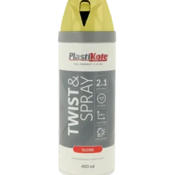 Plasti-Kote twist spraymaling 400 ml blank gul