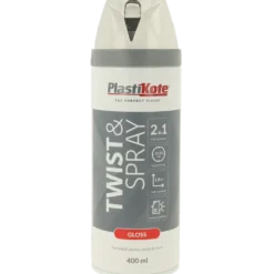 Plasti-Kote twist spraymaling 400 ml blank hvid