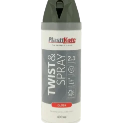 Plasti-Kote twist spraymaling 400 ml blank grå