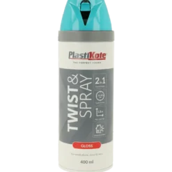 Plasti-Kote twist spraymaling 400 ml blank tyrkis blå