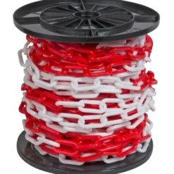 Plastkæde rød/hvid 6 mm x 25 m