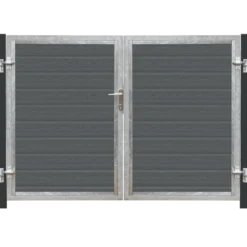 PLUS Artura komposit dobbeltlåge 213×135 cm m/gråsorte stolper til nedstøbning
