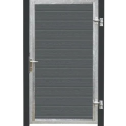 PLUS Artura komposit enkeltlåge 115×175 cm højrehængt m/gråsorte stolper til nedstøbning