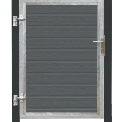 PLUS Artura komposit enkeltlåge 115×135 cm venstrehængt m/gråsorte stolper til nedstøbning