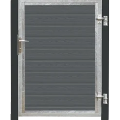 PLUS Artura komposit enkeltlåge 115×135 cm højrehængt m/gråsorte stolper til nedstøbning