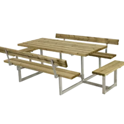 Plus Basic bord/bænkesæt med 2 ryglæn og påbygninger 260 cm trykimp