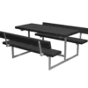 PLUS Basic Junior bord/bænkesæt m/2 ryglæn 118 cm sort