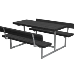 PLUS Basic Junior bord/bænkesæt m/2 ryglæn 118 cm sort