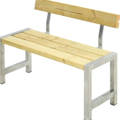 Plus Café plankebænk med 1 ryglæn 127 cm trykimp