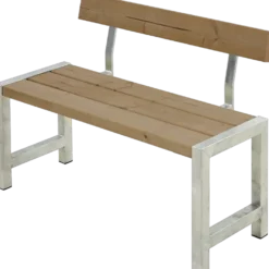 PLUS Café plankebænk m/ryglæn 127 cm ThermoWood®