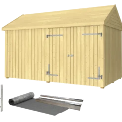 Plus Classic Multi Havehus 10 m² 2 moduler m/dobbeltdør og lukket front inkl. tagpap/alulister/H-stolpefødder
