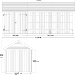Plus Classic Multi Havehus 14,5 m² 3 moduler m/dobbeltdør og åben front