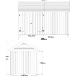 Plus Classic Multi Havehus 10 m² 2 moduler m/dobbeltdør og lukket front