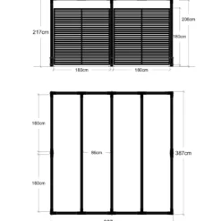Plus Cubic Pergola 3 moduler med tokyo hegn sort