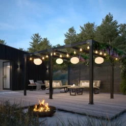 Plus Cubic Pergola 3 moduler med tokyo hegn sort