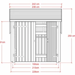 Plus cykelskur 5,7 m² 1 modul med dobbeltdør