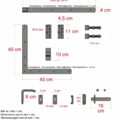 PLUS Decora enkeltlåge 100×95 cm sort inkl. sort beslag