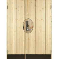 Plus dobbelt udhusdør panel inkl. karm/montagesæt HU 127,8x197,8 cm