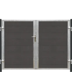 Plus Futura dobbeltlåge m/stålstolpe venstrehængt 197x145 cm gråsort