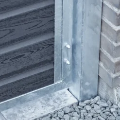 Plus Futura enkeltlåge m/stålstolpe højrehængt 99x91 cm gråsort