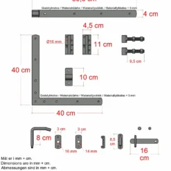 PLUS Harmoni enkeltlåge 100×140 cm sort inkl. sort beslag