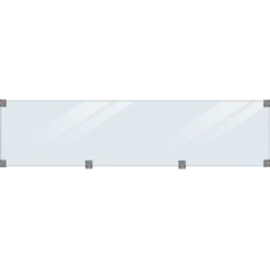 Plus hærdet glaselement inkl sort glasliste 174 cm klar