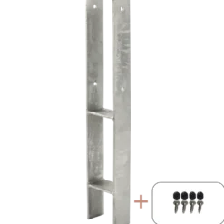 Plus H-stolpefod 60 cm 9x9 cm stolper til nedstøbning m/skruer