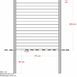 PLUS Klink Profilhegn 174×203 cm Sort