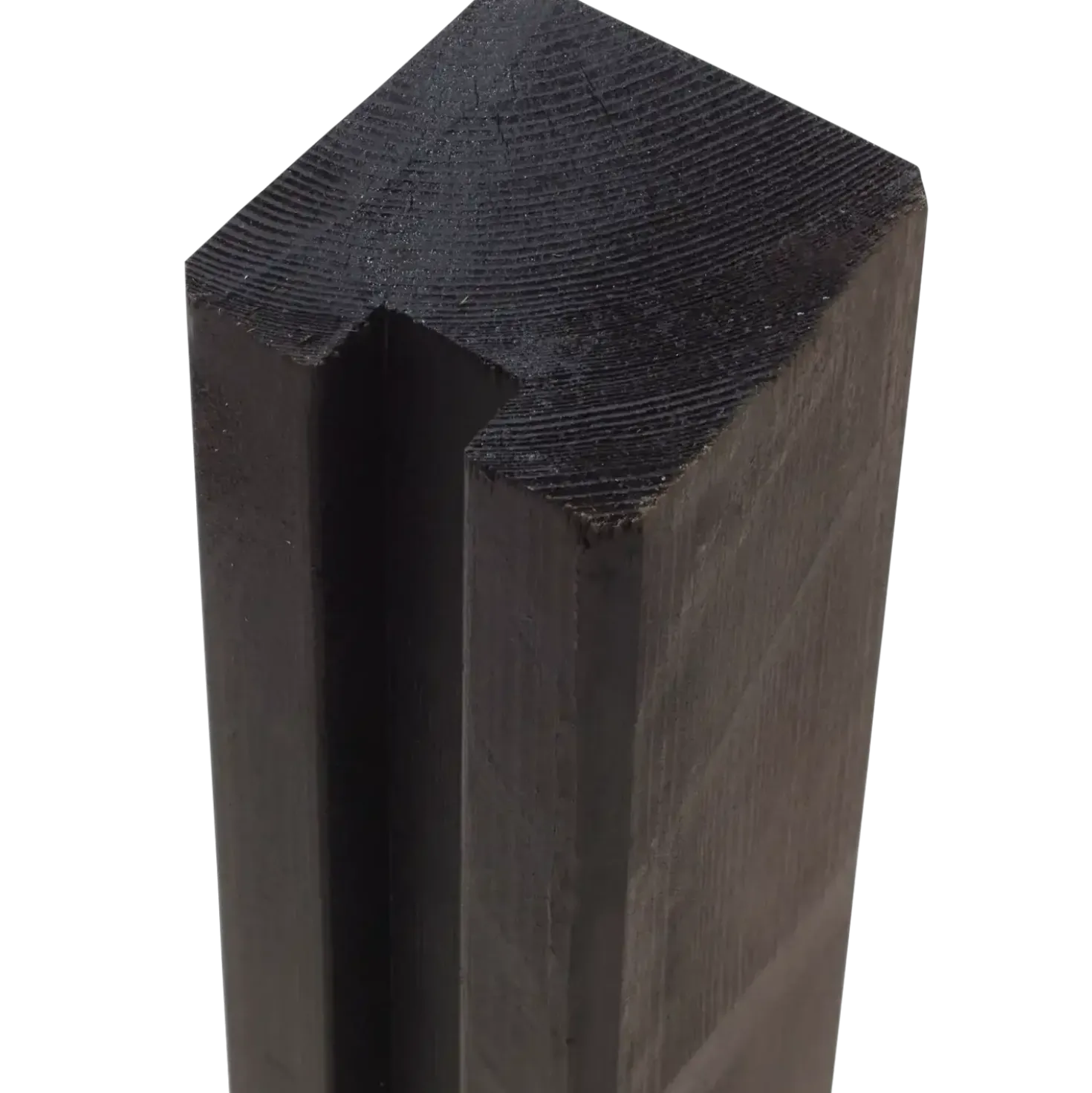 PLUS Krydsskåret Profilstolpe m/1 spor 9×9×268 cm Sort