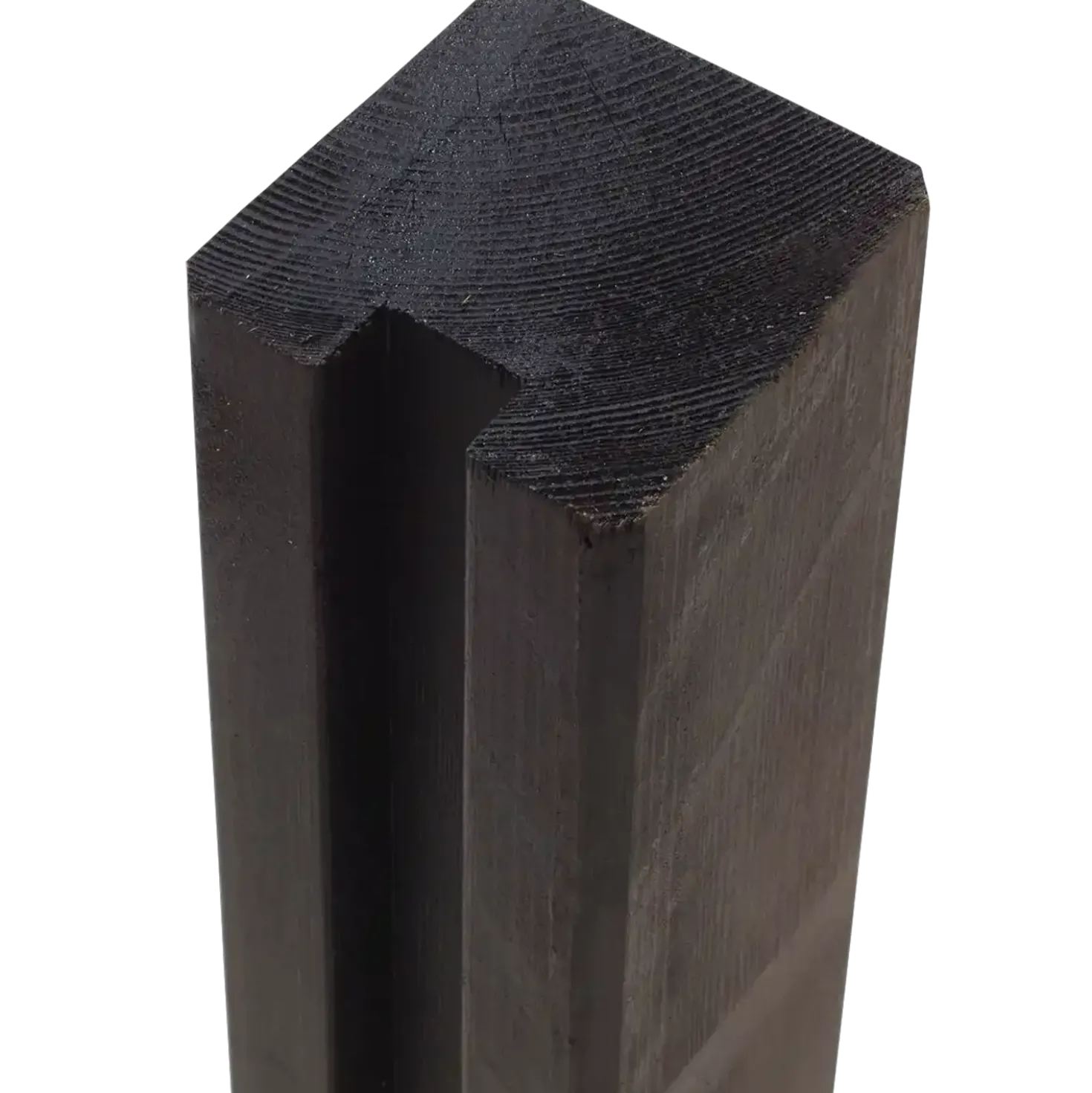 PLUS Krydsskåret Profilstolpe m/1 spor 9×9×188 cm Sort