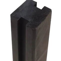PLUS Krydsskåret Profilstolpe m/2 spor 9×9×268 cm Sort
