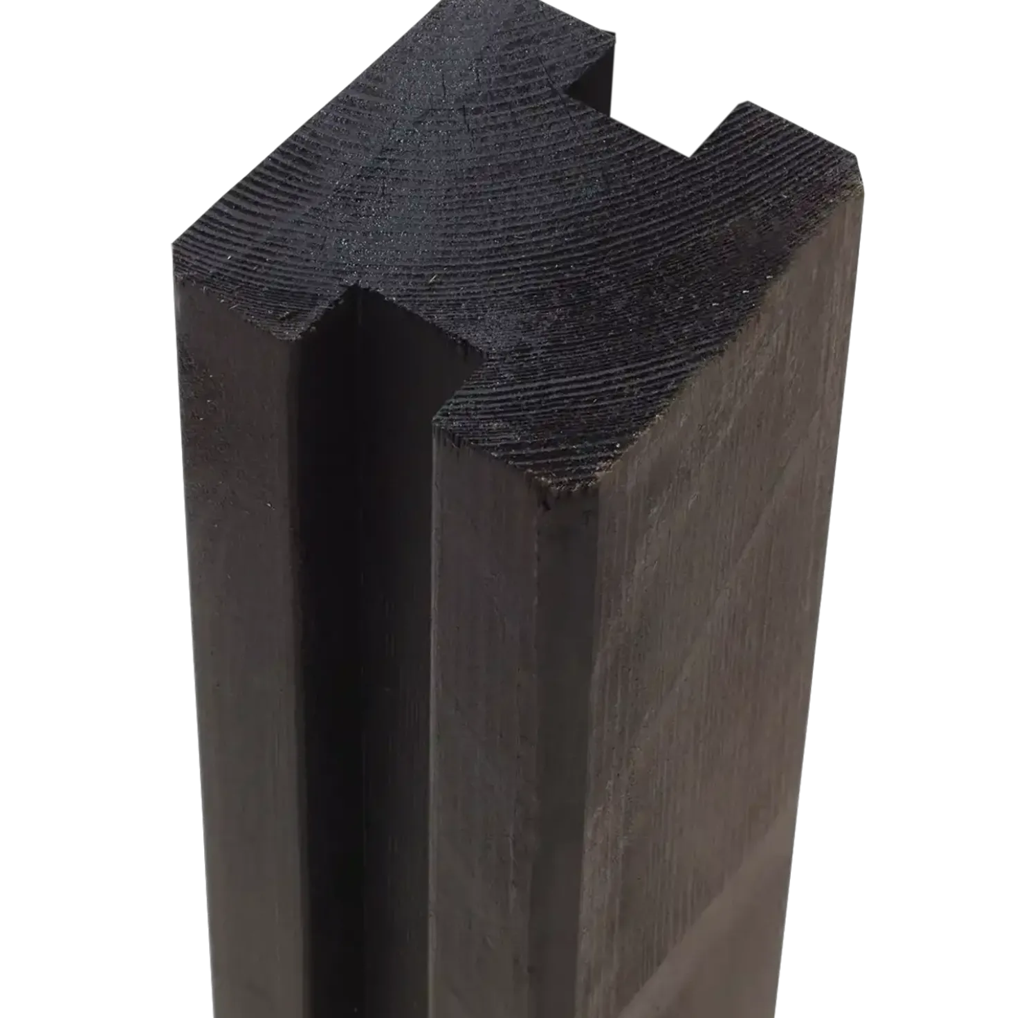 PLUS Krydsskåret Profilstolpe m/2 spor 9×9×188 cm Sort