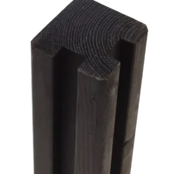PLUS Krydsskåret Profilstolpe m/2 spor Hjørne 9×9×188 cm Sort