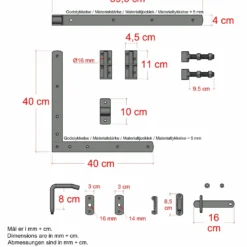 PLUS Linea enkeltlåge 100×80 cm sort inkl. sort beslag